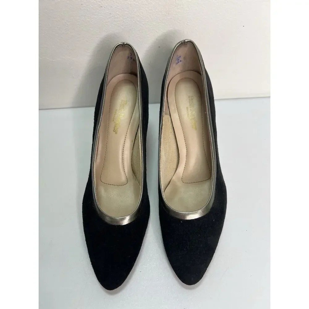 Hush Puppies Women's Suede Black Voo Galaxy Pumps Heels Classic Size 7